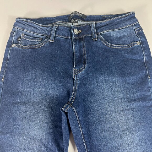 Judy Blue Jean Women 28x25* Crop Flare Skinny Mid Rise Blue Stretch Denim Tag 28 - Picture 2 of 16